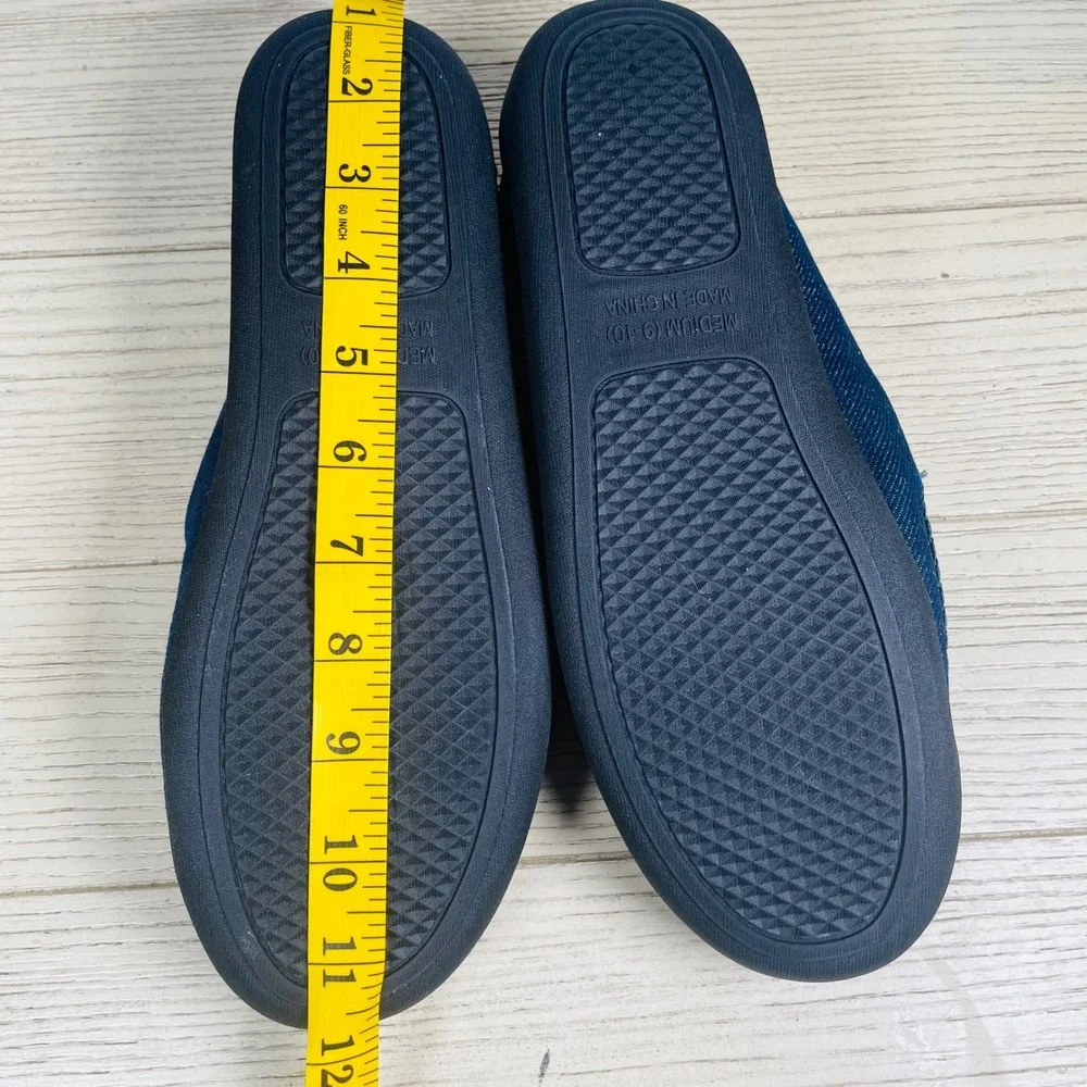True Religion Denim Embroidered Logo Slip On Cozy Slippers Shoes‎ Mens M (9-10)